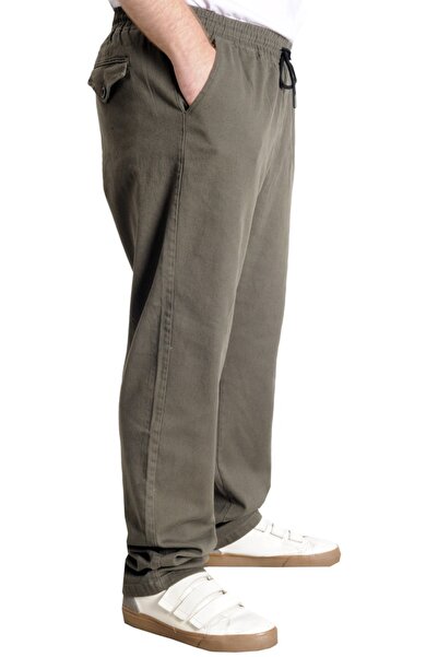 ModeXL Mode Xl Large Size Men's Gabardine Cargo Jogger Pants Nature 21928 Khaki