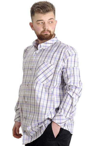 ModeXL Mode Xl Large Size Men's Shirt Plaid Long Sleeve 23300 Caramel