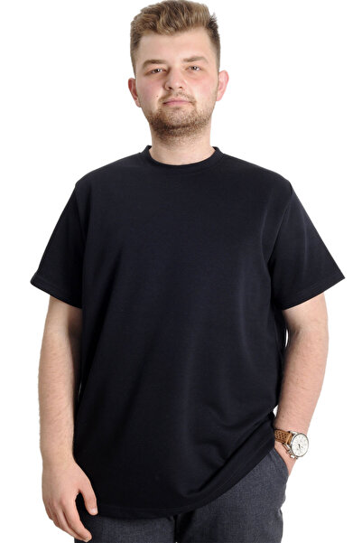 ModeXL Ανδρικό μπλουζάκι Mode XL Plus Size με λαιμόκοψη INTERLOK 23162 Σκούρο μπλε