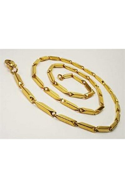 ALPHA SİLVER Lifair Accessory Erkek Çelik Kolye Küp Üçgen Model Zincir