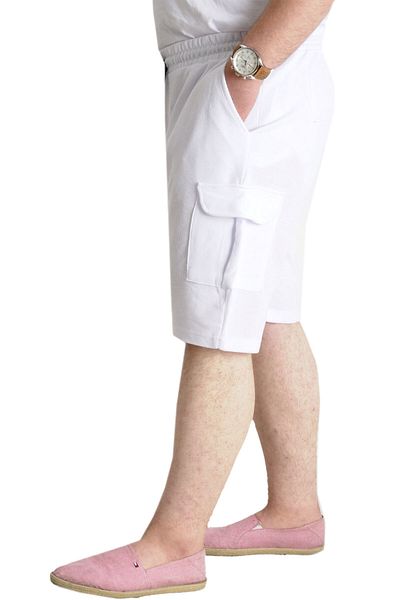 ModeXL Mode XL Plus Size Ανδρικό σορτς Cargo Pocket WAFFLE 23500 Λευκό