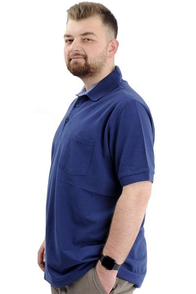ModeXL Tricou supradimensionat pentru bărbați Mode Xl, buzunar cu gât polo, Classic Pike 20552 Indigo