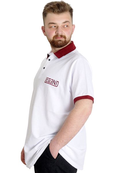 ModeXL Ανδρικό μπλουζάκι πόλο Mode Xl Plus Size Legend 23347 Λευκό