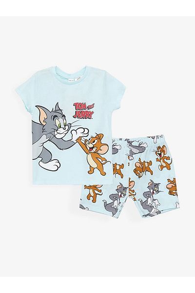 LC Waikiki Crew Neck Short Sleeve Printed Baby Boy Pajama Set