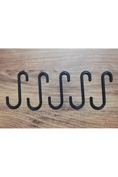 Genel Markalar 15 Plastik Paslanmaz Siyah Askı Kanca, Mutfak Ve Banyo Için Aksesuar S Kanca,askılık 15 Adet