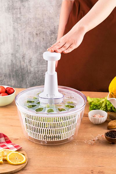 Comprox Practical 5Lt White Manual Vegetable Dryer Salad Dryer Greenery Dryer