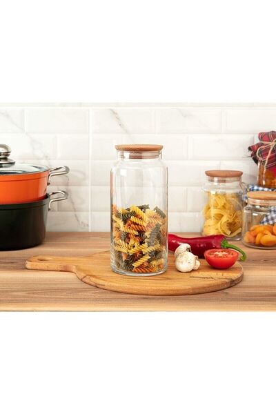 Karçiçeği Home Large Size 1400ml Jar Set with Label, 12-Piece Vacuum Lid
