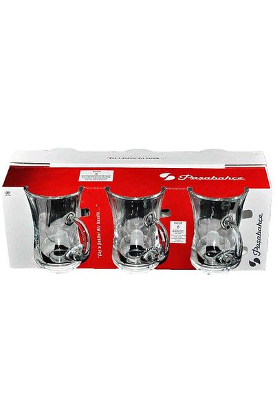 Paşabahçe Keyif 6-Piece Tea Cup with Handle 55411