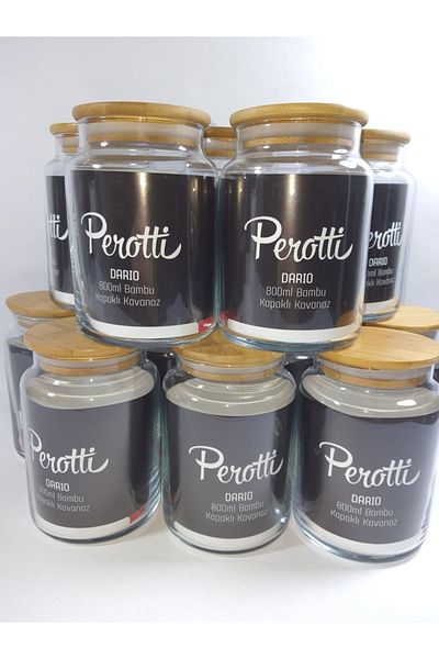 Perotti Glass Jar with Bamboo Lid 800 Ml 12 Pieces