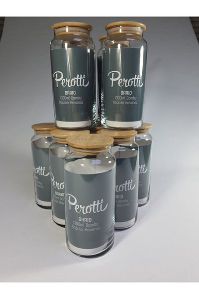 Perotti Glass Jar with Bamboo Lid 1300 Ml 12 Pieces