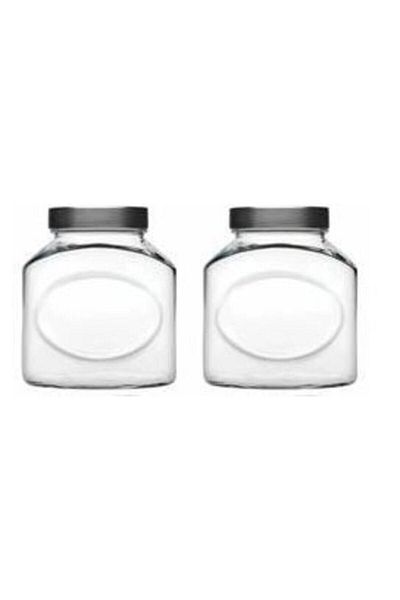 Paşabahçe 80387 Ellipse Glass Jar with Metal Lid 1500 Cc - 2 Pieces