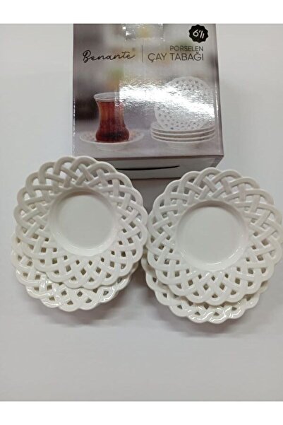 Benante 6lı Porselen Çay Tabağı