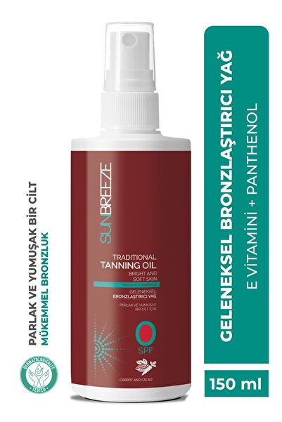SUN BREEZE Kakao Ve Havuç Yağı Ile Ten Rengine Uyumlu E Vitaminli 0spf Bronzl...