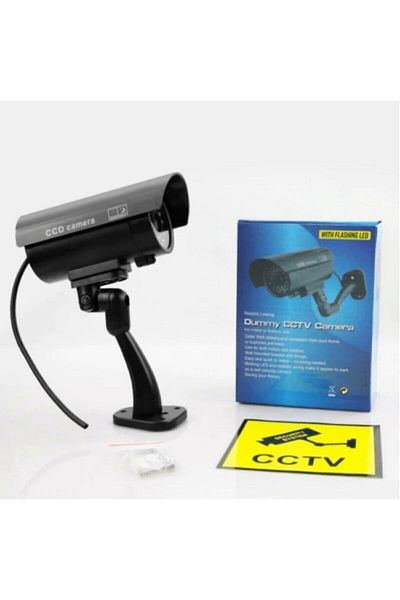DEMİRALP37 Deterrent Fake Security Camera with Night Vision, Battery and LED