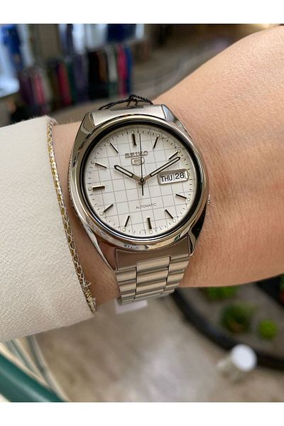 Seiko 5 Snxf05k1 39 Mm Steel Automatic Men's Wristwatch