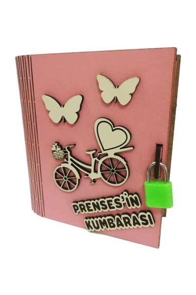 Plaket Home Dekoratif Ahşap Prenses Kitap Kumbara - Tipbox