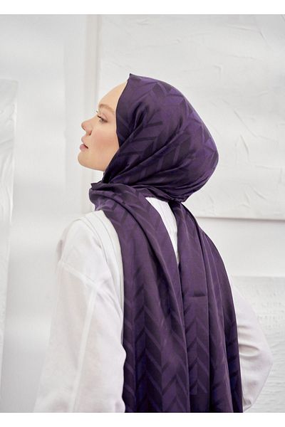 ARMANDA Italian Jacquard Zigzag Pattern Shawl - Silky Jacquard Shawl