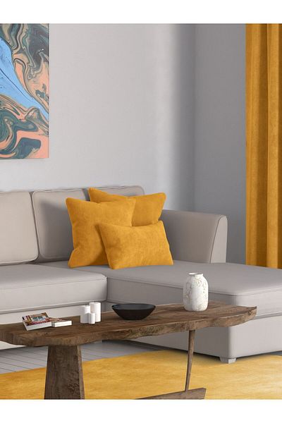 Perle Home Daily Series Saffron Color Throw Pillow Pillow Case