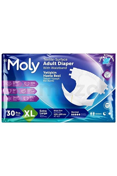 Moly Bel Bantlı Hasta Bezi Xlarge 30'lu
