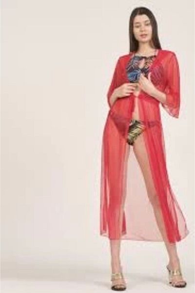 Kocabey Freshness P-06 صوفية طويلة من التول بغطاء للرأس