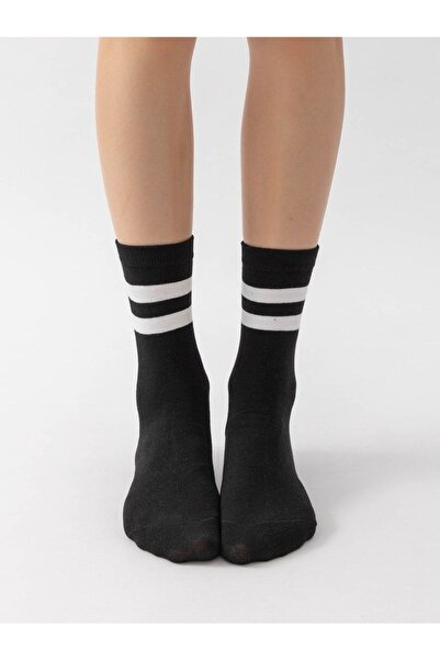 MY MENORA SOCKS 4 чифта черни и бели чорапи на райета