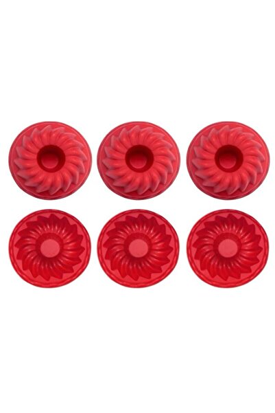 PİNK ROSE Bybirgül Red 18 Piece Silicone Mini Cake Mold, Muffin, Mold, Suitab...