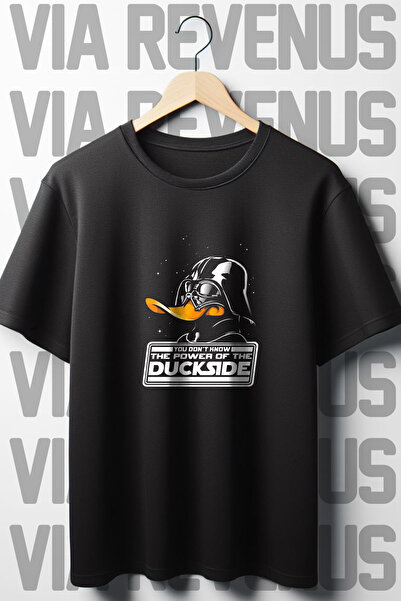 Vordevia Crna majica DuckSide Štampano Oversize kroj okrugla kragna