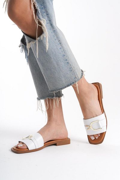 ERNİLA Genuine Leather Women's Slippers - SHOES