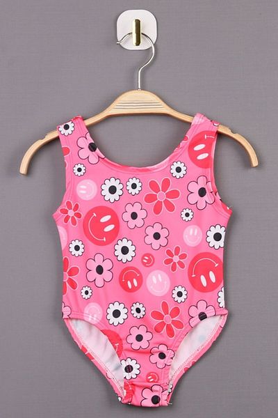 AyCaTa Girl's Swimsuit Floral Patterned Pink Sea Pool Swimsuit