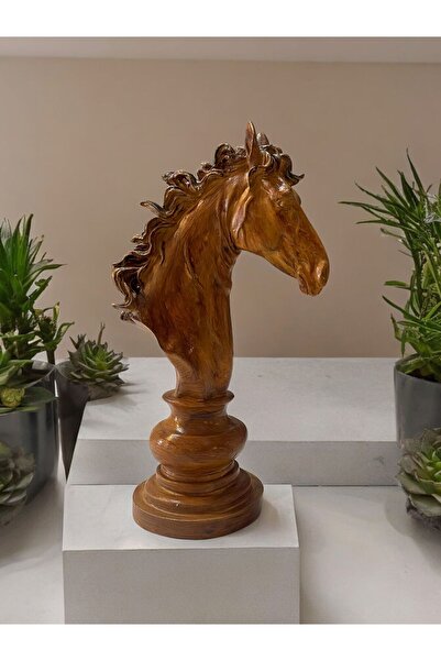 Umay Project Satranç Taşı At Büst Obje Minyatür Polyester Heykel - Bebek / Çocuk / Genç Odası / Bahçe Dekor