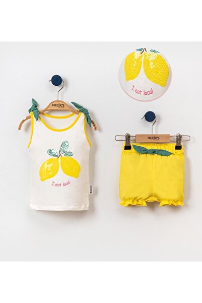 Necix's Payet Limonlu Askılı Kız Bebek İkili Takım