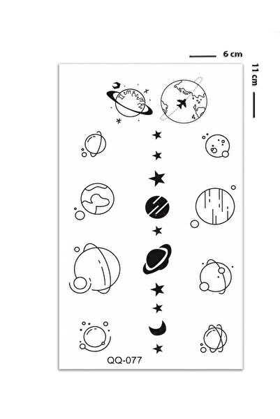 Be Best Unisex Karışık Gezegen Desen Geçici Dövme CD590