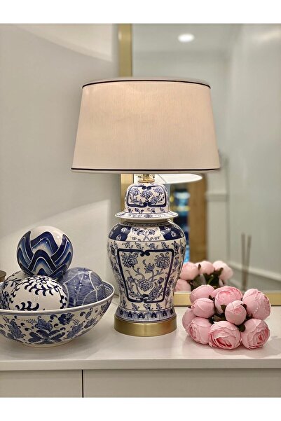 Dekordan House Bleu Blanc Abajur