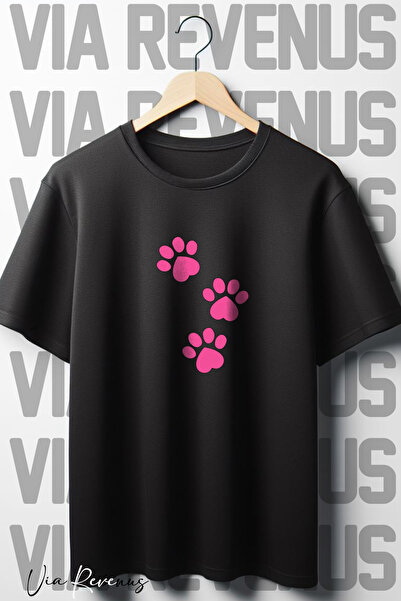 Vordevia Crna majica sa širokim izrezom i širokim rukavima sa printom