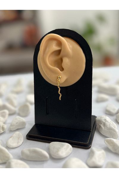 Karınca Piercing Snake Dangle Gold Color Ear Helix Conch Tragus Piercing