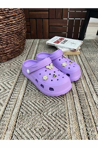 Behtah Kundura Kross Model - Stylish Stone Detailed, Soft Thick Sole Casual Slippers, for Beach, Pool and Garden