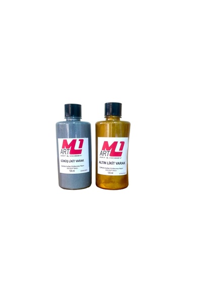 m1 art GÜMÜŞ - ALTIN  Likit Varak 120.ml X 2 ADET