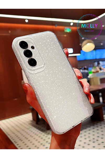 Molly Samsung Galaxy A05s İçin Gümüş Berry Simli Parlak Silikon Kılıf