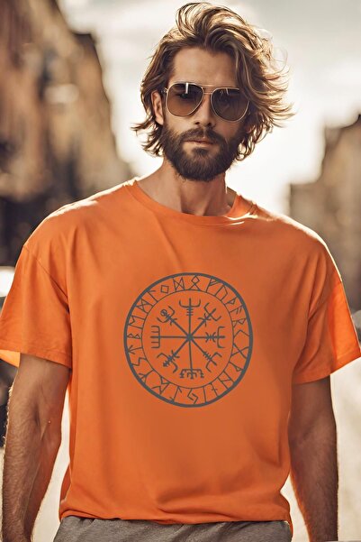 Boi Vikings Kompass Štampano - Crno-belo Oversize kroj T-shirt, kratki rukav ...