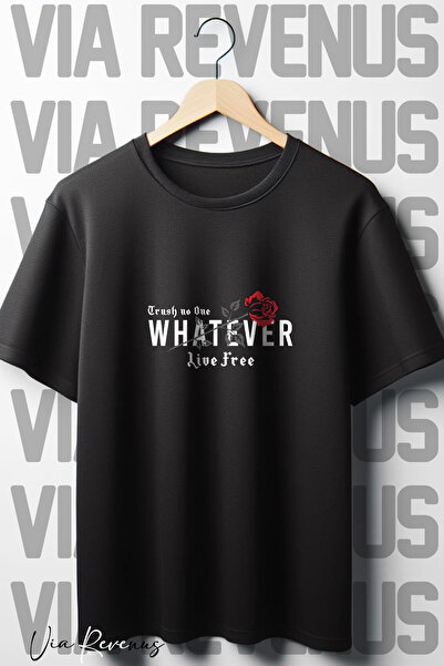 Vordevia Crna majica sa širokim izrezom i širokim rukavima sa printom