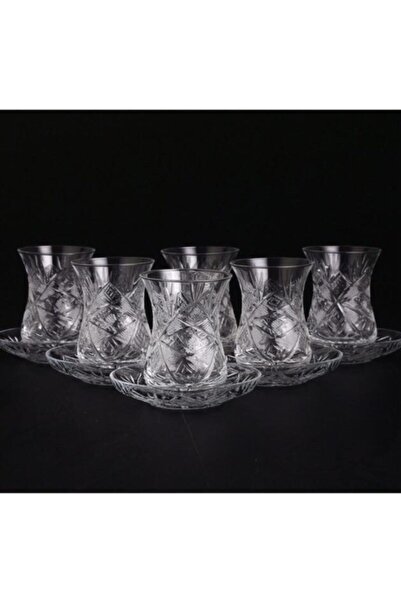 Paşabahçe Çay Seti 12 Parça Klasik Göz Dekor 6 'li Kesme