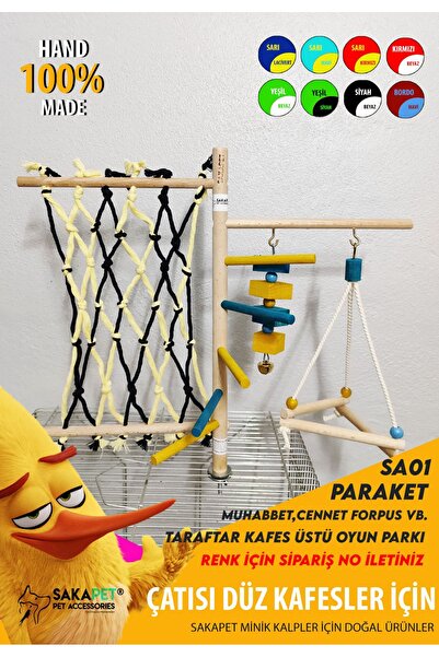 SAKAPET Taraftar Kafes Üstü Oyun Parkuru Sultan Papağanı Muhabbet Kuşu Cennet...