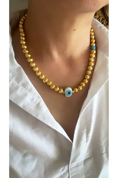 by özllem مجموعة أساور وقلادة على شكل عين العجل من خرز دوريكا