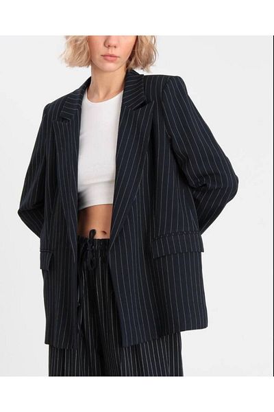 İNSPİRA Navy Blue Striped Jacket