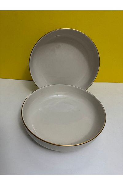 Kütahya Porselen 21 Cm Moderna Salad Plate - Set of 2 Gold Gilded