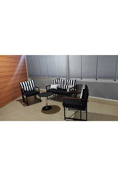 Kırlenta Liva Zebra 2 1 1 Sehpa Koltuk Takımı Bahçe Balkon Takımı