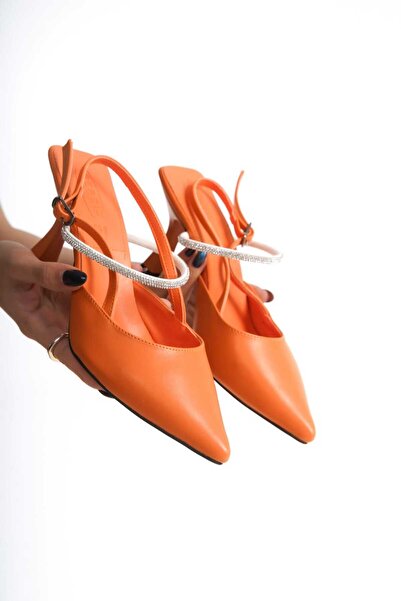 SEREL35SHOES New Season Women's Heeled Shoes - Open Back, Jewelled Buckle, 8cm Heel