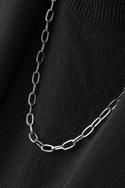 ByFlorya Jewelry Çelik Ataç Oval Zincir Kolye Kararmaz 5mm Kişiselleştirilebi...