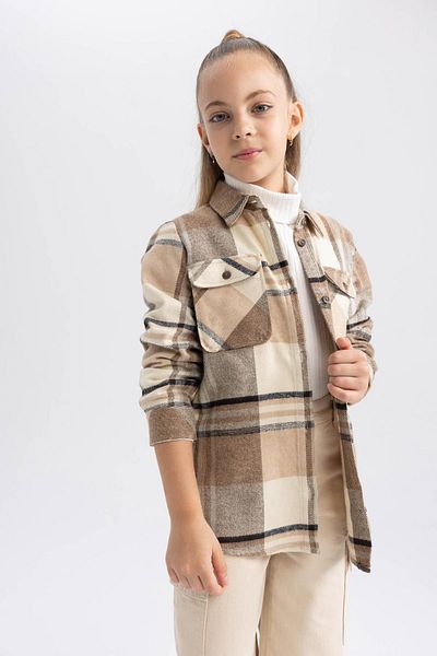 DeFacto Long Sleeve Flannel Girl's Shirt - V4131A623AU