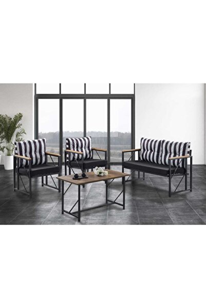 Kırlenta Liva Zebra 2 1 1 Sehpa Koltuk Takımı Bahçe Balkon Takımı